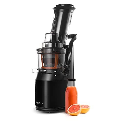 Image of Fridja f1900 Cold Press Juicer, 240W Masticating Slow Juicer with 78mm (3”) BPA-Free Wide Chute, Black Stainless Steel body, Juice, Vegan Nut Milks, Sorbet, Ice Cream, Easy to Clean