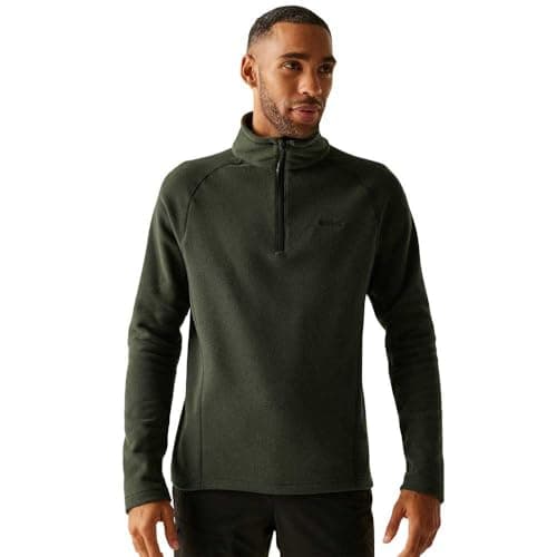 Image of Regatta Mens Kenger Half Zip Honeycomb Fleece Warm Lightweight Winter Midlayer