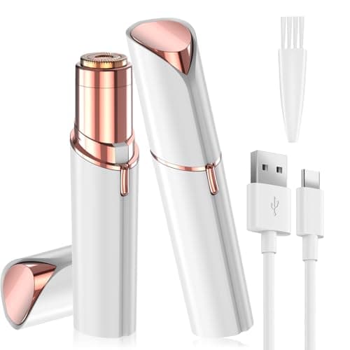 Image of Vexloria Facial Hair Remover for Women, Face Hair Trimmer, Rechargeable Women's Facial Shaver, Painless Lady Shavers for Women for Face Hair, Upper Lips, Peach Fuzz, Bikini Body-White