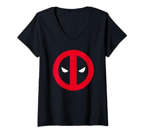 Image of Womens Deadpool Clean Logo V-Neck T-Shirt