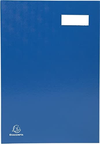 Image of Exacompta - Ref 57022E - Signature Book - 240 x 350mm in Size, Suitable for Holding A4 Documents, 20 Compartments, Expandable Spine, 300gsm Pink Card Interior - Blue