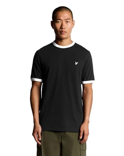 Image of Lyle & Scott SS T-Shirts Ringer T-Shirt W189 Jet Black/White, XXL