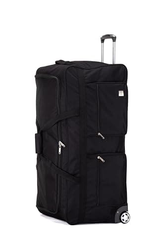 Image of ATX Luggage 36" Extra Large Wheeled Duffle Bag Lightweight Rolling Wheels Suitcase Extra Durable Holdall for Sports Travel and Cargo | Black