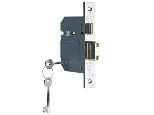 Image of Yale Locks PM560CH30 Hi-Security BS 5 Lever Mortice Sash Lock 80mm 3-inch - Polished Chrome Finish