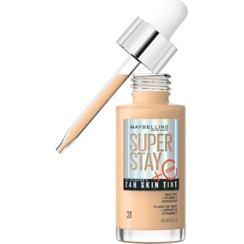 Image of Maybelline Super Stay Skin Tint Foundation, With Vitamin C*, Brighten and Glow Serum Foundation with Long-Lasting, Buildable Coverage, Up to 24H Wear, Vegan Formula, Shade 31