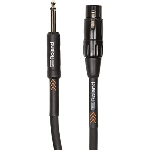 Image of ROLAND Black Series Balanced Microphone Cable —Xlr To 1/4-Inch Connector, 20 Ft/3 M - Rmc-B20-Hiz