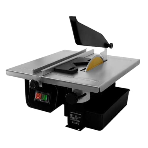 Image of Wet Tile Cutter Table Saw Electric 600W 230V 2 x FREE 180mm Diamond Blades 330 x 360mm Worktop 35mm Cutting Depth 2950 RPM 0-45° Tilting Range Heavy Duty Cutting Machine Wall & Floor Stainless Steel