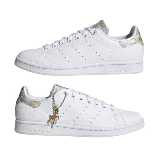 Image of adidas Originals Women's Stan Smith Sneaker, White/Clear Pink/Gold Metallic (Disney), 8.5