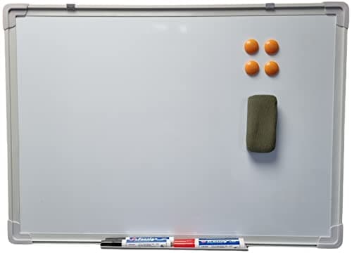 Image of Large Whiteboard Office School Magnetic Dry Wipe Drawing Memo Notice Board with 2 Pens and Magnets (700 x 500 mm)