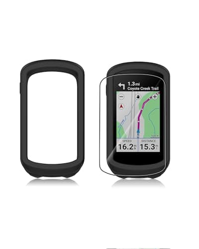 Image of Cover for Garmin Edge Explore 2 Bike Computer, yystao Silicone Protective Case Compatible with Garmin Explore2, comes with Soft TPU Screen Protector - Shockproof, Dustproof, Waterproof, Black