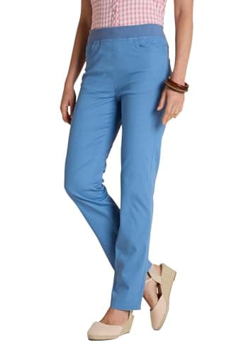 Image of Chums Ladies Pull On Jersey Waist Stretch Jean with 2 Front Pockets Blue 14 Short