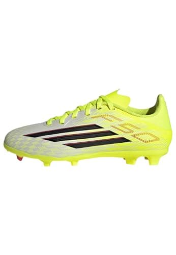 Image of adidas Unisex Kids F50 League Firm Ground/Multi Ground Football Boots Kids, Team Solar Yellow 2/core Black/Lucid red, 1 UK