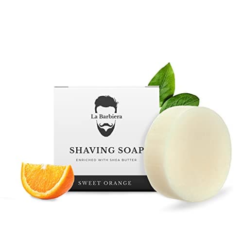 Image of La Barbiera Solid Shaving Soap | 60g Refill Puck | Vegan and Plastic Free (Sweet Orange), Natural