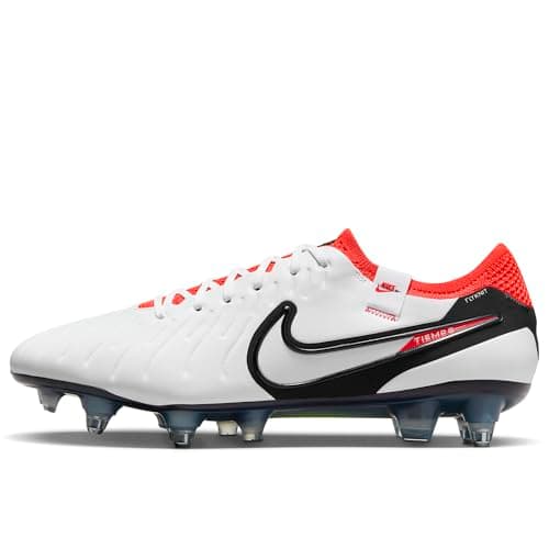 Image of NIKE Legend 10 Elite SG-Pro AC Mens Football Boots DV4329 Soccer Cleats (UK 8.5 US 9.5 EU 43, White Black Bright Crimson 100)