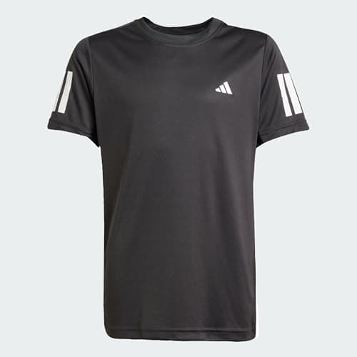 Image of adidas Boy's Boys Club Tennis 3-Stripes T-Shirt, Black, 5-6 Years