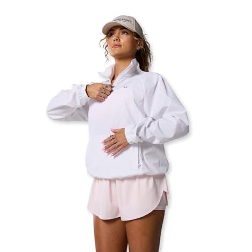 Image of Myprotein MP Women’s Velocity Windbreaker – White | Lightweight 1/4 Zip Running Jacket with Sweat-Wicking & Reflective Details | Quick-Dry Training Windbreaker - M