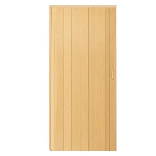 Image of Wood Grain Plastic Concertina Doors Internal, PVC Folding Door Sliding Door Indoor Open Kitchen, 23-80 X 80 Inches, Folding Closet Doors Bathroom Door(Wood,33x80in (84x203cm))