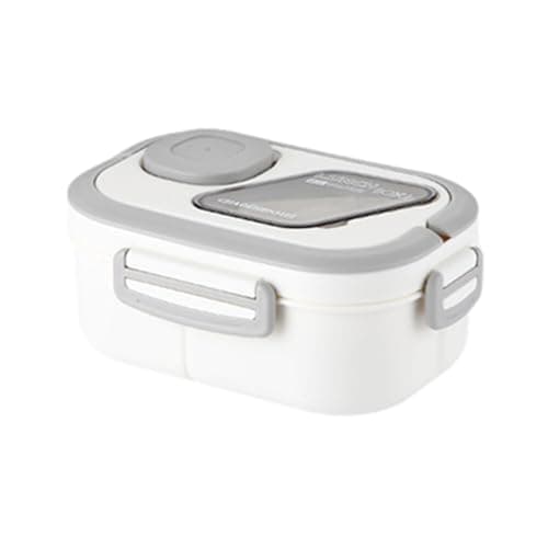 Image of Surakey Bento Box Adult Lunch Box, 1200ml Bento Lunch Containers for Adults, Modern Minimalist Design Bento Box with Utensil Set, Leak-Proof Fresh-Keeping Lunchbox Bento Box for Dining Out (White)