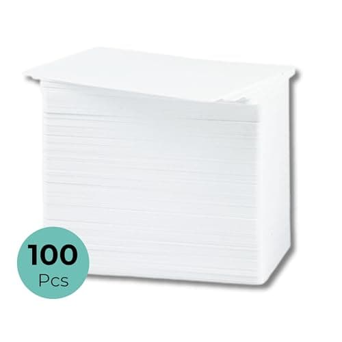 Image of Double Dragon, 100 Premium Blank White PVC Plastic Business ID Cards, CR80, 30 Mil (760 Micron) - Suitable for Zebra Magicard Evolis Fargo Datacard NiSCA ID Card Printer (86 x 54mm)