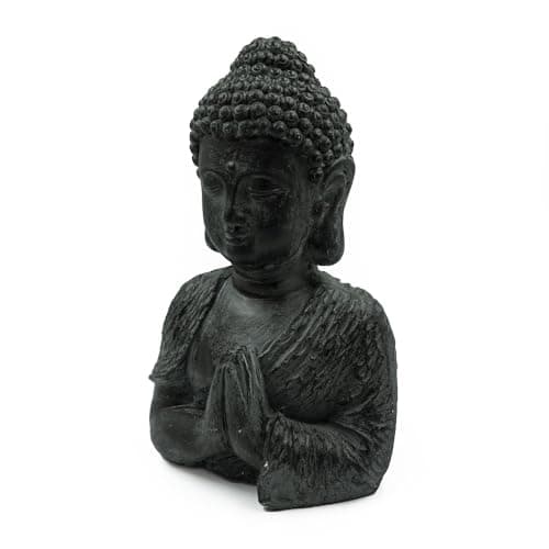 Image of RiloStore Buddha Head Black Buddha Figure 26 cm Relaxation Decoration Wellness Asia Stand Decorative Object Maritime Massage Practice Decorative Figure Buddha Head Bathroom Decoration Feng Shui Statue