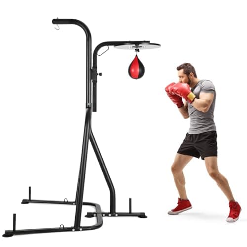Image of Punching Bag with Stand for Adults, Heavy Bag Stand with Height Adjustable Speed Ball,Steel Sandbag Rack Boxing Bag Stand, Free Standing Rack for Home Gym Fitness