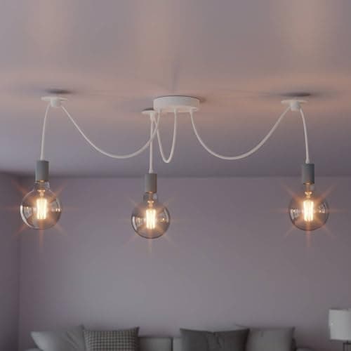 Image of LEDSone 3-Head Spider Pendant Light – Adjustable E27 Ceiling Lamp with 1 m Rubber Cables Modern Industrial Hanging Lamp for Kitchen, Living Room, Dining & Cafe