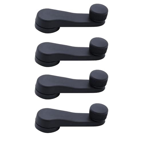 Image of 4 pcs/set SHLPDFM Black Window Winder Handles Car Window Crank Handles 1H0837581D 1H0837581 1H0837581B Fits for VW T4 Transporter Camper 1995-2003 For MK3 MK4 Vento Bora 1997-2010