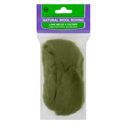 Image of Clover 7922 Natural Wool Roving: Moss Green 20gm
