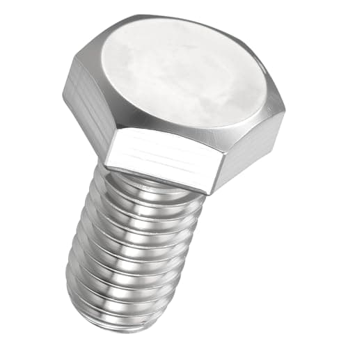 Image of Kozelo 20 Pcs Hex Head Screws Bolts - [M8-1.25x16] 304 Stainless Grade A2-70 Steel Fully Threaded Hex Tap Metric Hexagon Head Machine Bolts Right Hand External Hex Drive, Silver