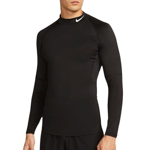 Image of NIKE FB7908-010 M NP DF Tight LS Mock Vest Men's Black/White Size XL