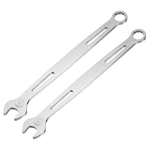 Image of sourcing map 2Pcs Combination Wrench 8mm Metric Super Thin 12-Point Box and Open End Chrome Vanadium Steel Double Ended Spanner Tool for Automotive Furniture Machinery DIY Repair, Silver