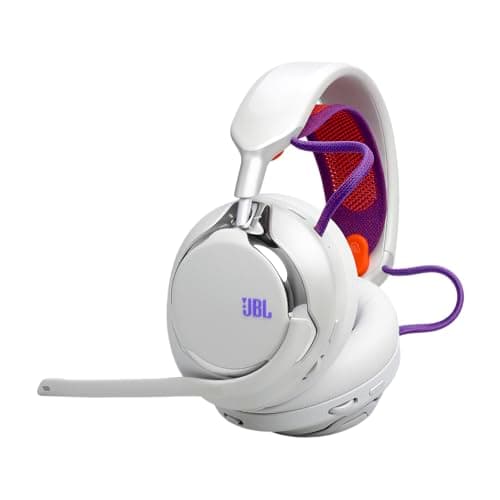 Image of JBL Quantum 950 Wireless Bluetooth Gaming Headset with JBL Quantum Spatial Sound, Noise Cancelling Mic, USB-C Cable, 45H Battery Life and Replaceable Parts, Multiplatform Compatibility, White
