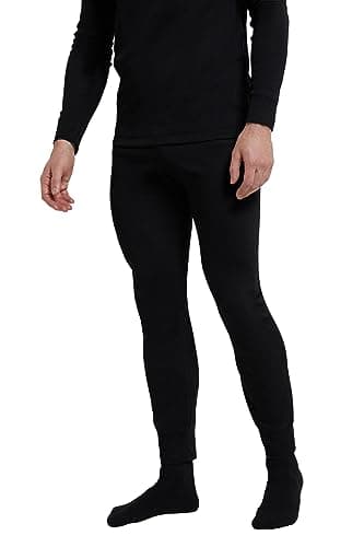 Image of Mountain Warehouse Talus Mens Thermal Baselayer Trousers - Lightweight & Breathable Pants - for Spring Summer, Camping, Hiking & Outdoors Black XL