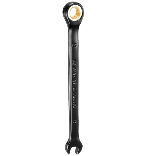 Image of sourcing map Ratcheting Spanner 8mm Metric Open End Wrench 72-Teeth CR-V Steel 12 Point Nickel Plated Combination Ratchet Wrench for Fasteners Nut Bolt