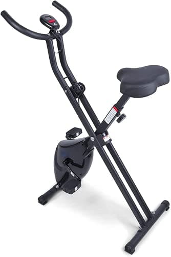 Image of Uten Folding Exercise Bike, Upright Foldable Stationary Bike, Workout Bike for Indoor Trainer Cardio for Home Use, 8-Level Adjustable Magnetic Resistance