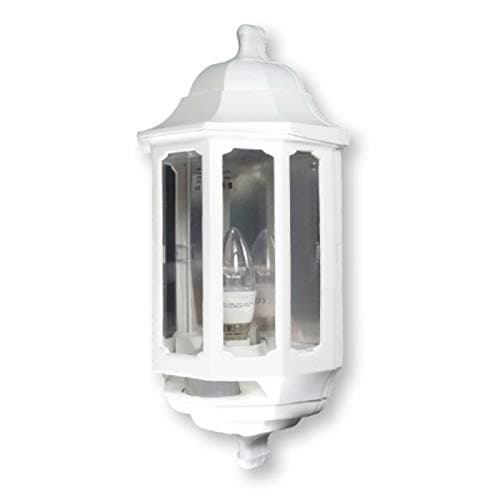 Image of ASD HL/WK060P LED Half Lantern Wall Light Fitting with PIR Sensor - White