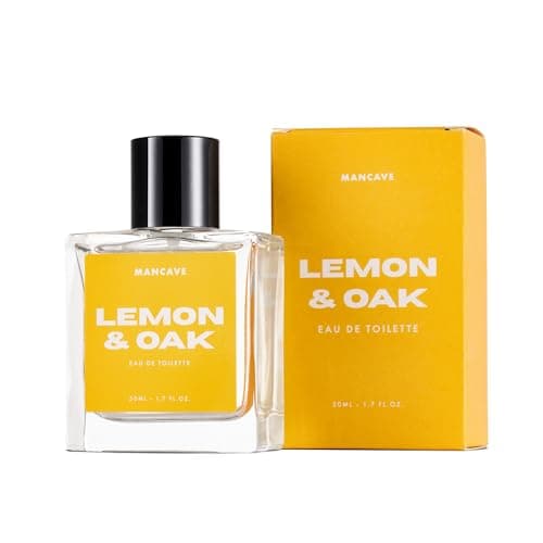 Image of ManCave Lemon & Oak Fragrance Spray, Eau De Toilette for Men, 50ml, Woody Mens Perfume with Citrus, Aftershave Gift for Him, UK Formulated EDT Fragrance