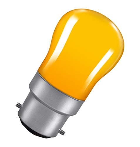 Image of Crompton Lamps 15W Pygmy BC-B22d Dimmable Amber 25lm BC Bayonet B22 Incandescent Sign Coloured Outdoor External Festoon Light Bulb
