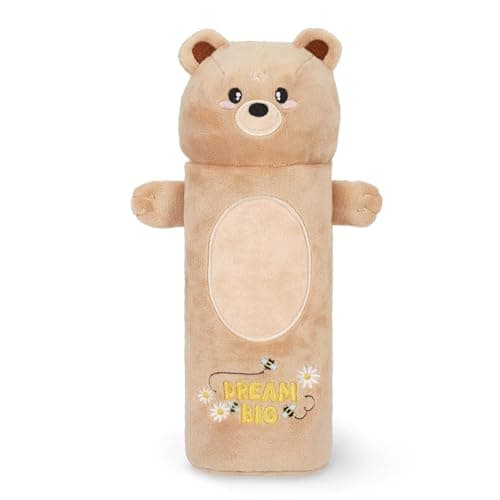Image of Legami Super Soft Pencil Case Teddy Bear Design with Colouring Pad 100% Polyester Super Soft Pencil Case