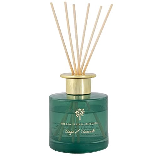 Image of Nicola Spring Sage & Seasalt Scented Reed Diffuser - 200ml - Aromatherapy 6 Sticks Air Freshener Home Fragrance Diffuser Fragrant Gift Set for Kitchen, Bathroom, Home