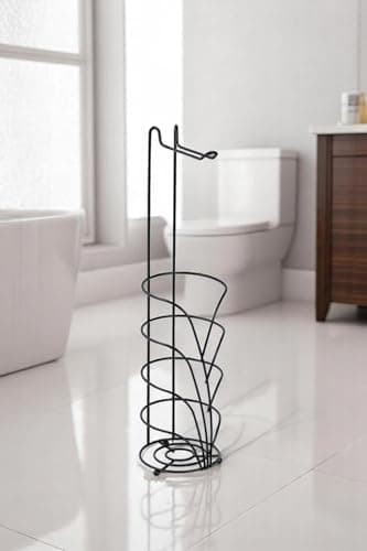 Image of Showerdrape Vertu Black Toilet Roll Holder & Spare Combo