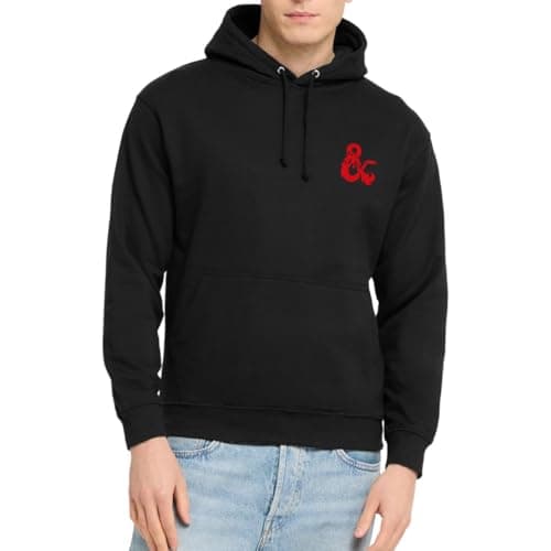 Image of Spreadshirt Dungeons And Dragons Logo In Red Unisex Hoodie, S, black