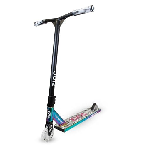Image of Zinc Nasty Stunt Scooter - Trick Scooter with Triple Clamp & ABEC 9 Bearings, 100mm PU Wheels, HIC Head Set & Aluminium Deck - Suitable for Ages 6+