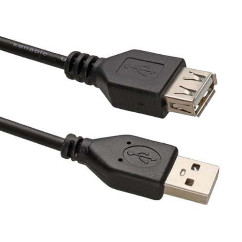 Image of kenable USB 2.0 Extension Cable A Male to A Female High Speed 24AWG Black 1m