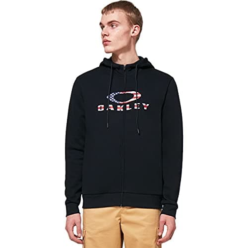 Image of Oakley Men Zip Hoodie Black/White 2X Large