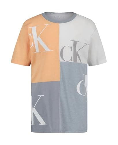 Image of Calvin Klein - Boys' T-Shirt with Pop Up Logo and Crew Neck, Career Block Party, 14-16