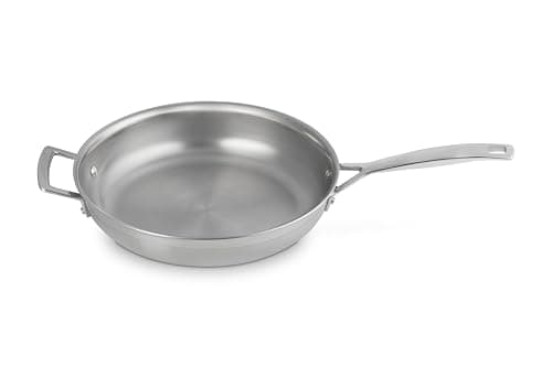 Image of LE CREUSET 3-Ply Stainless Steel Uncoated Frying Pan, 28 x 6 cm, 96200228001100, Silver