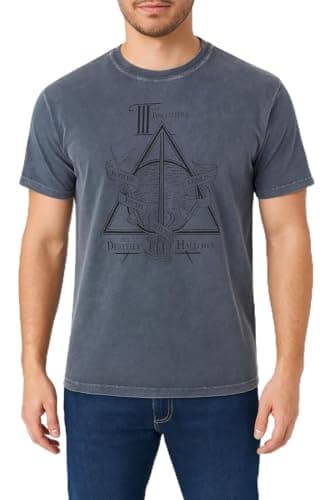 Image of GWCC Unisex Acid Wash Harry Potter� Deathly Hallow� T Shirt (S)