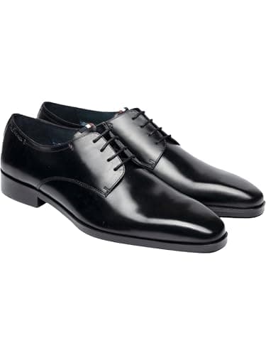 Image of Ben Sherman Kenton Mens Shoes Lace Up Derby Shoe - Crafted 100% Leather Upper (Black, UK Footwear Size System, Adult, Men, Numeric, Medium, 8)