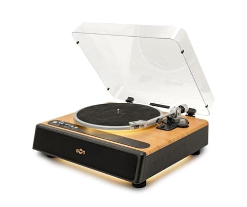 Image of House of Marley Soul Rebel Turntable, Belt Drive, 78 RPM, Bluetooth Connectivity, Built-in Speakers, Black